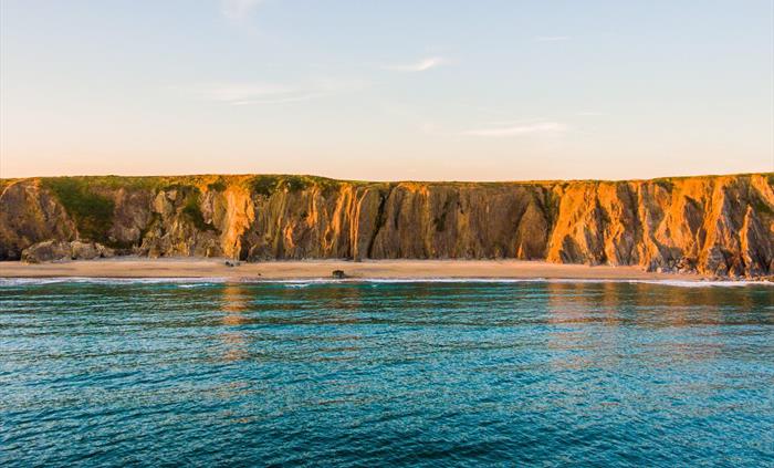 Marloes cliffs at sunset, Pembrokeshire